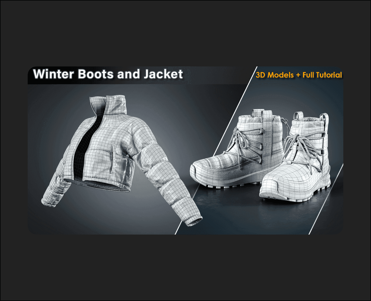 Winter Boots and Jacket / 3D Model + Full Tutorial – Blender Download | Madbax