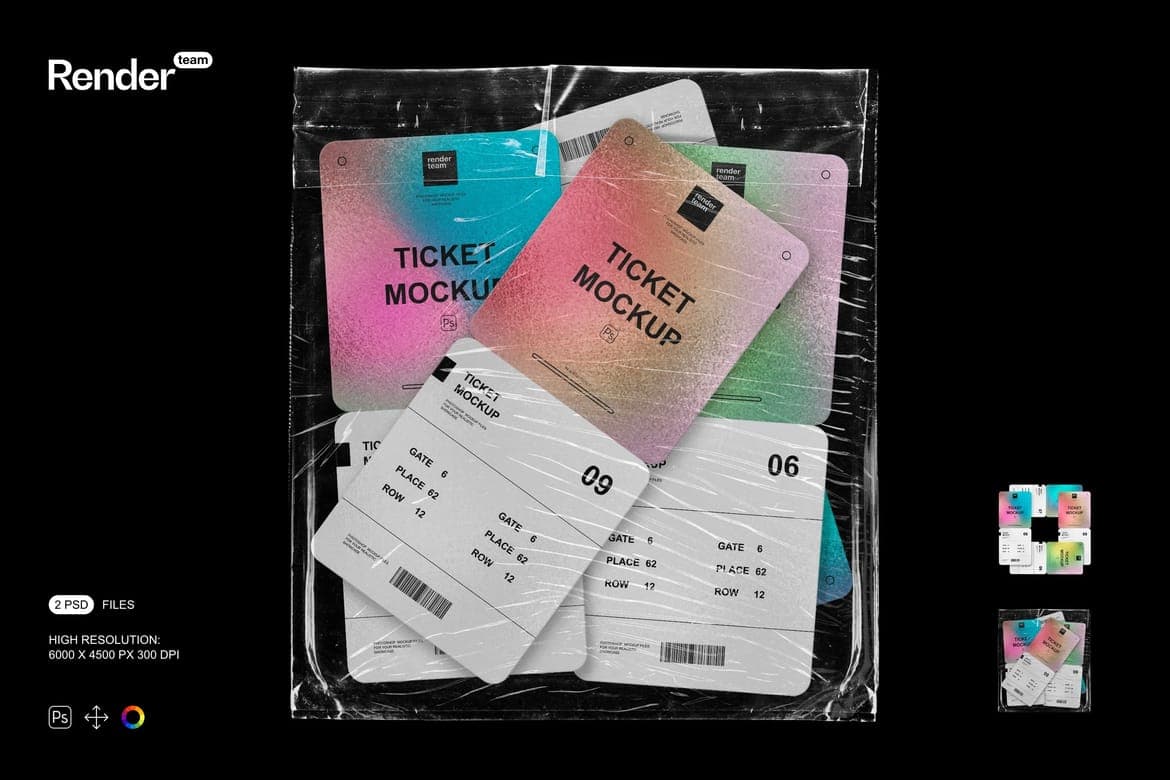 Ticket Mockup – Photoshop PSD Download | Madbax