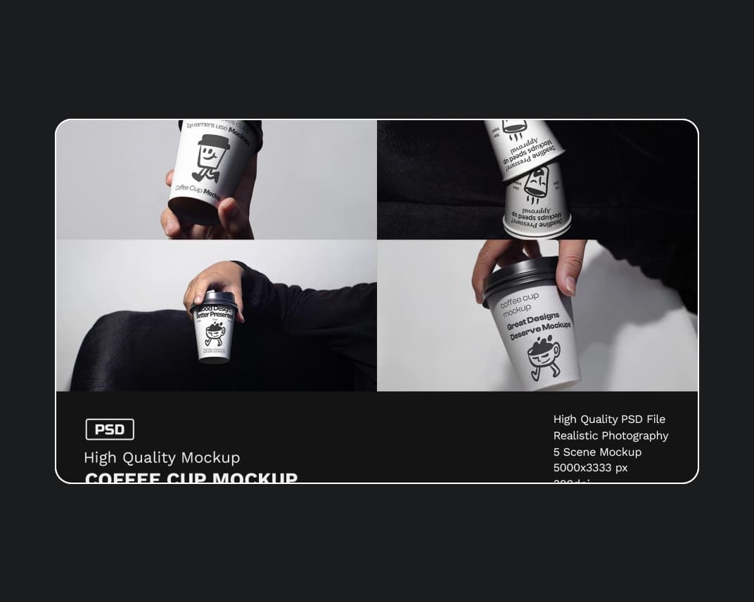 Paper Cup Mockup 3 – Photoshop PSD Download | Madbax