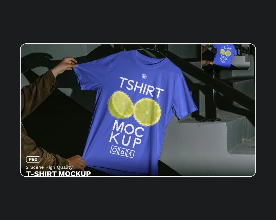2 Realistic Scene High Quality T Shirt Mockup Vol 1 – Photoshop PSD Download | Madbax