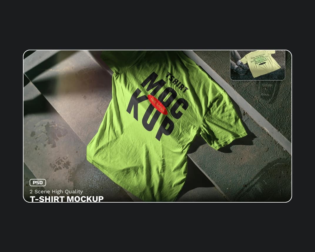 2 Realistic Scene High Quality T Shirt Mockup Vol 3 – Photoshop PSD Download | Madbax