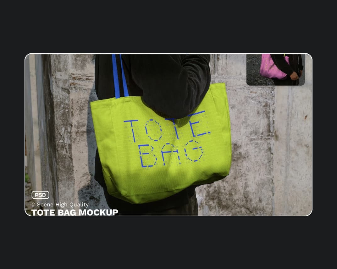 Urban Realistic Scene Tota Bag Mockup – Photoshop PSD Download | Madbax