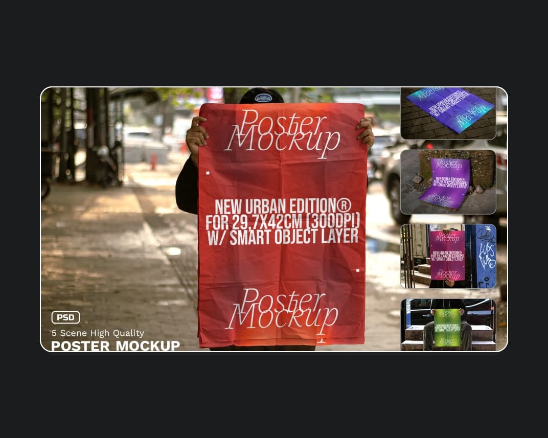Poster Mockup Urban Realistic Scene Series Vol – Photoshop PSD Download | Madbax