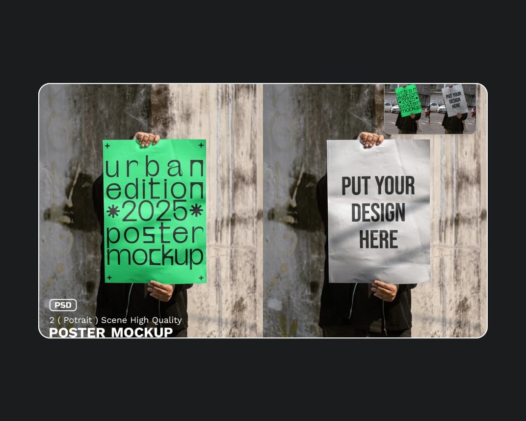 Poster Mockup Urban Realistic Scene Series Vol 1 – Photoshop PSD Download | Madbax