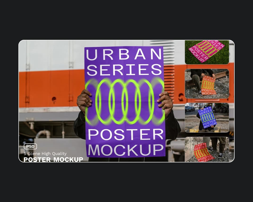 Poster Mockup Urban Realistic Scene Series Vol 2 – Photoshop PSD Download | Madbax