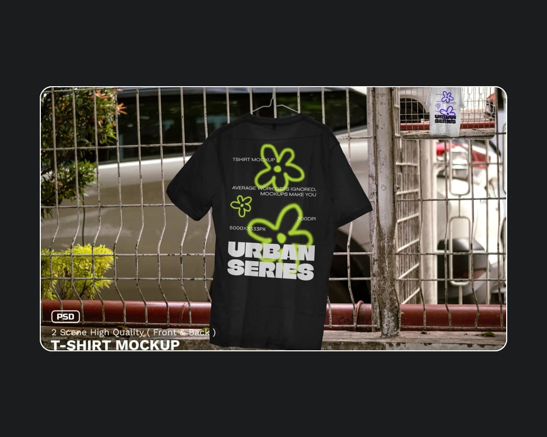 T Shirt Mockup Urban Realistic Scene Series 1 – Photoshop PSD Download | Madbax