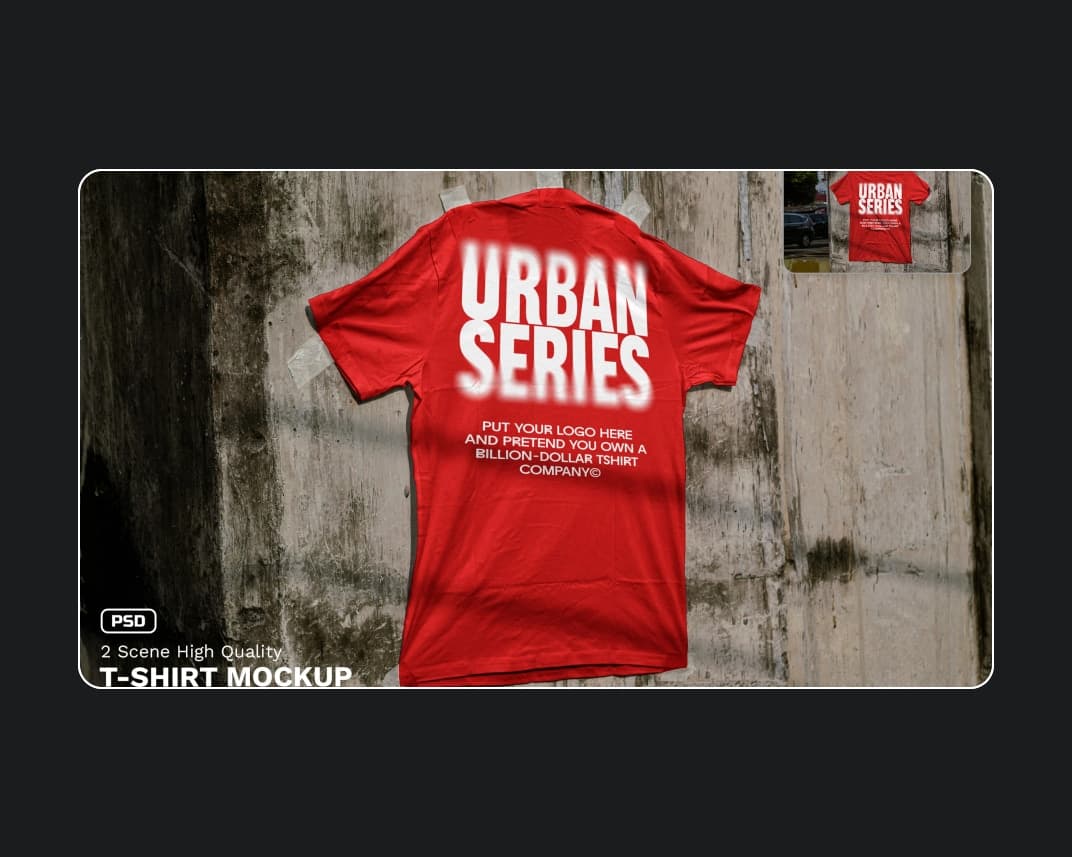 T Shirt Mockup Urban Realistic Scene Series – Photoshop PSD Download | Madbax