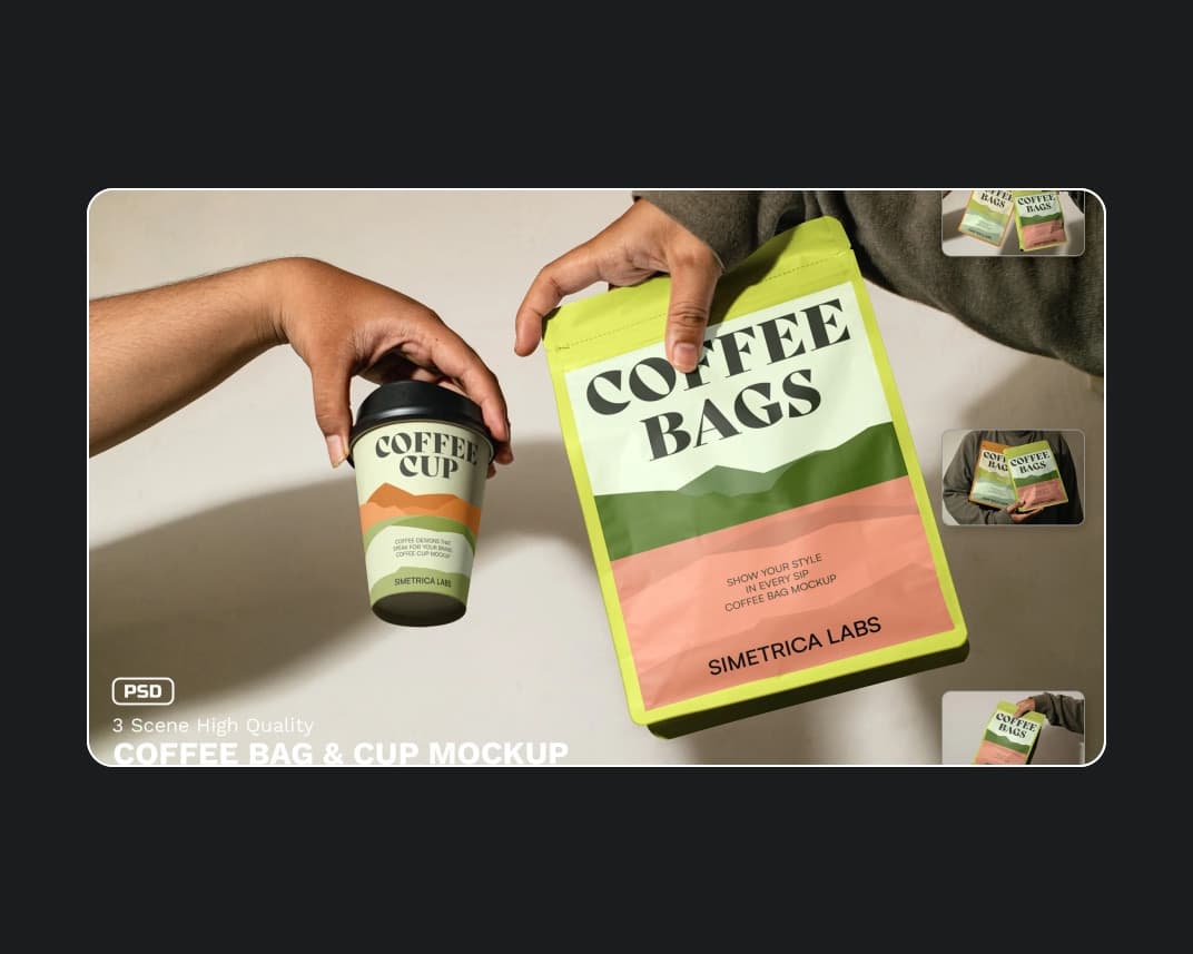 Coffee Bag Mockup 2 – Photoshop PSD Download | Madbax
