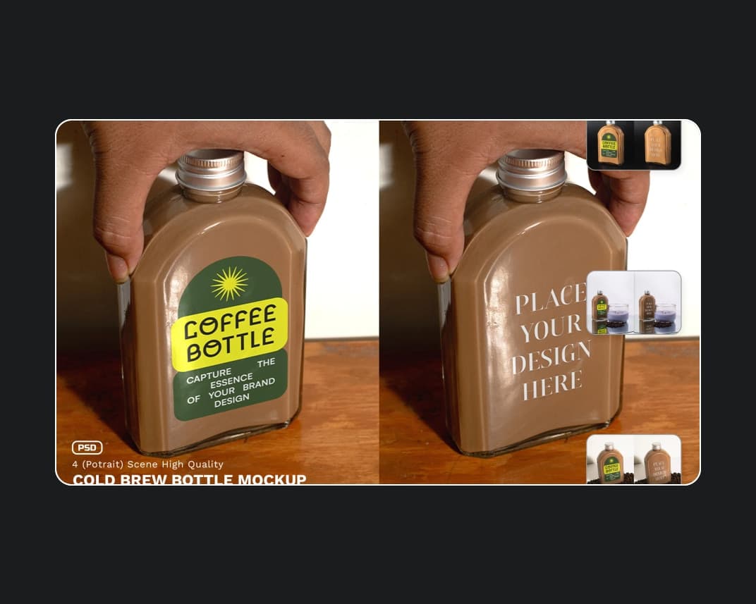 Cold Brew Bottle Mockup 1 – Photoshop PSD Download | Madbax