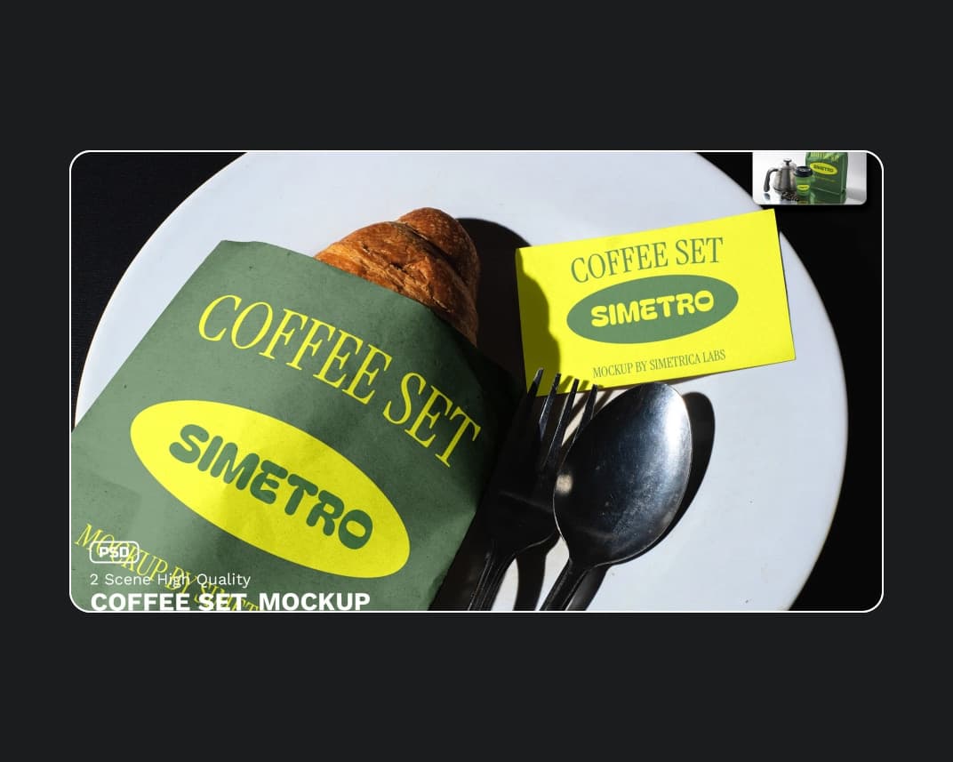 Coffee Set Display Presentation Mockup – Photoshop PSD Download | Madbax