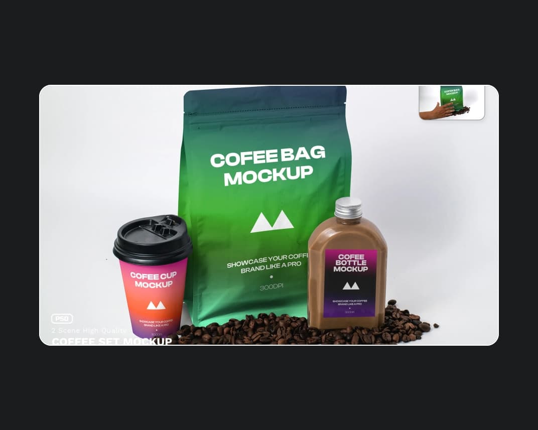Coffee Set Mockup – Photoshop PSD Download | Madbax