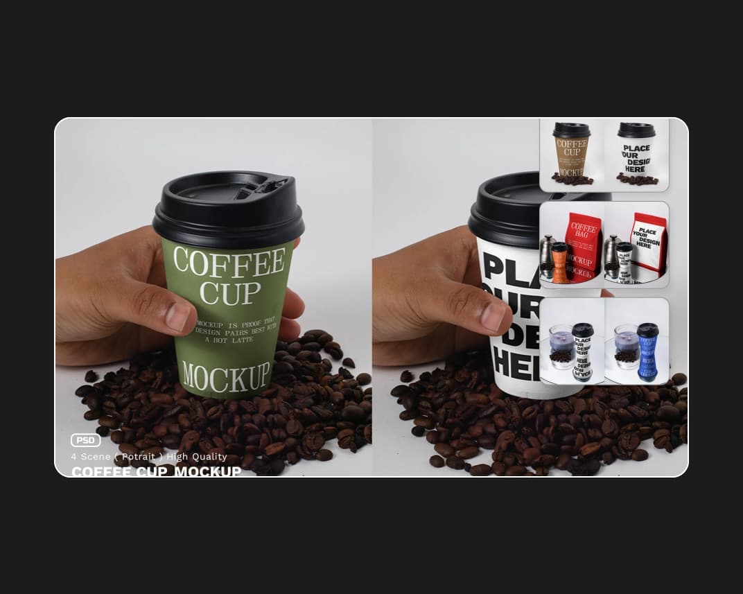 Pouch Paper Cup Mockup – Photoshop PSD Download | Madbax