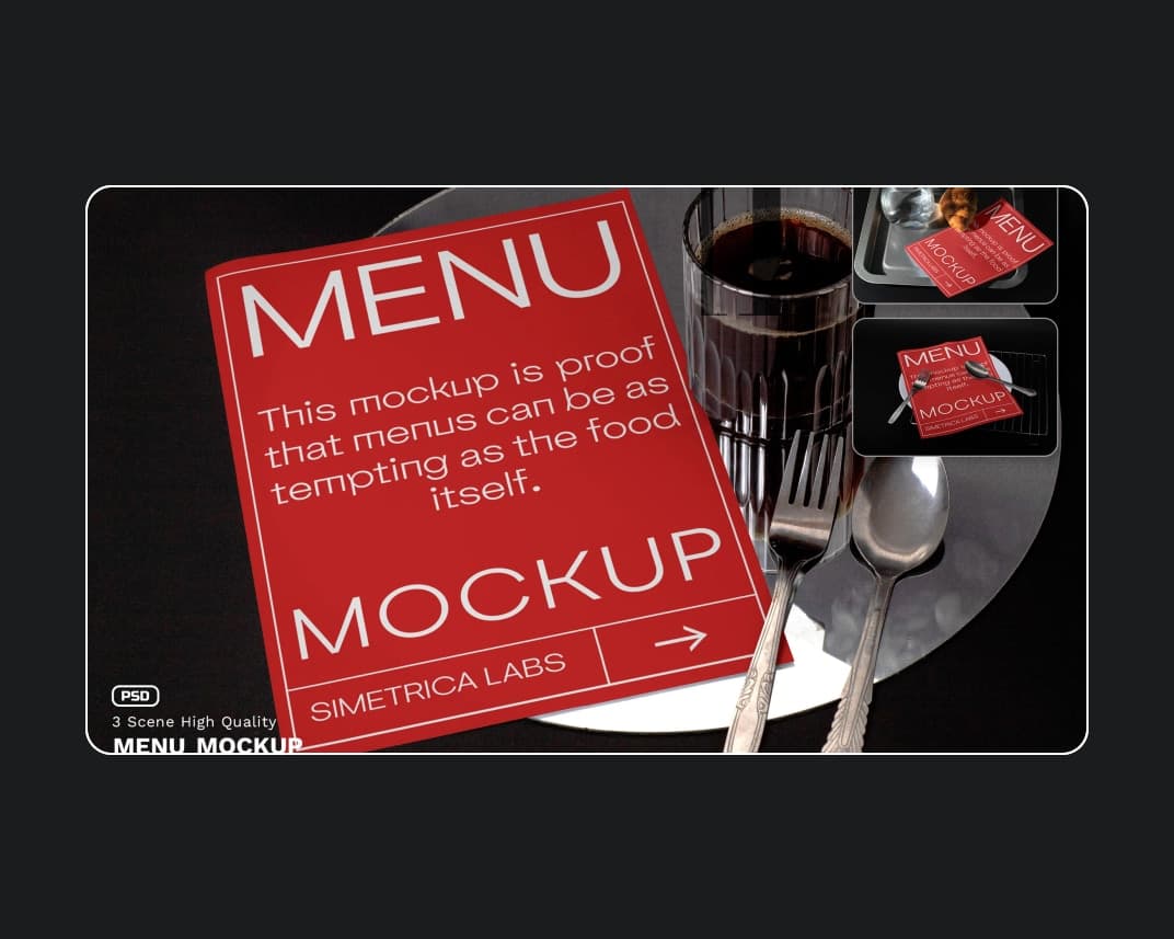 Menu Mockup – Photoshop PSD Download | Madbax