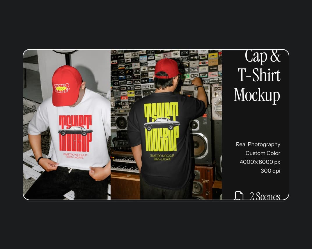 Cap T Shirt Mockup – Photoshop PSD Download | Madbax