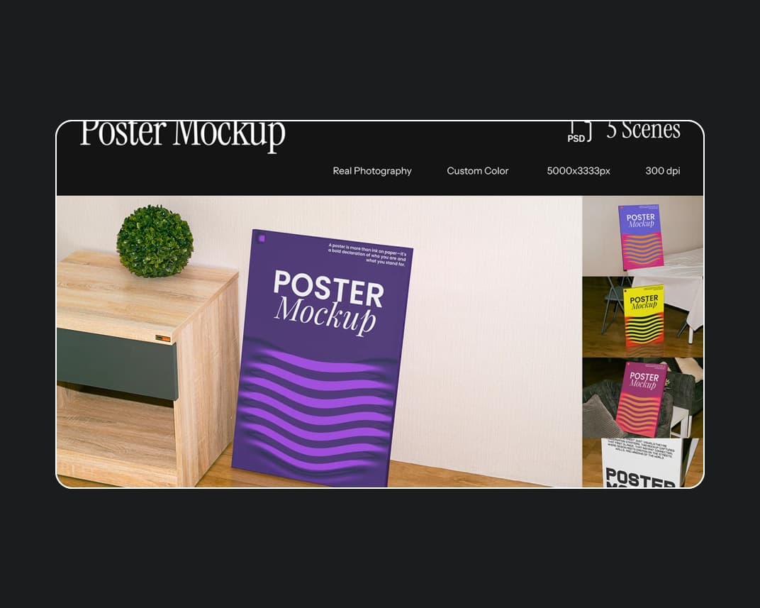 Poster Mockup 9 – Photoshop PSD Download | Madbax