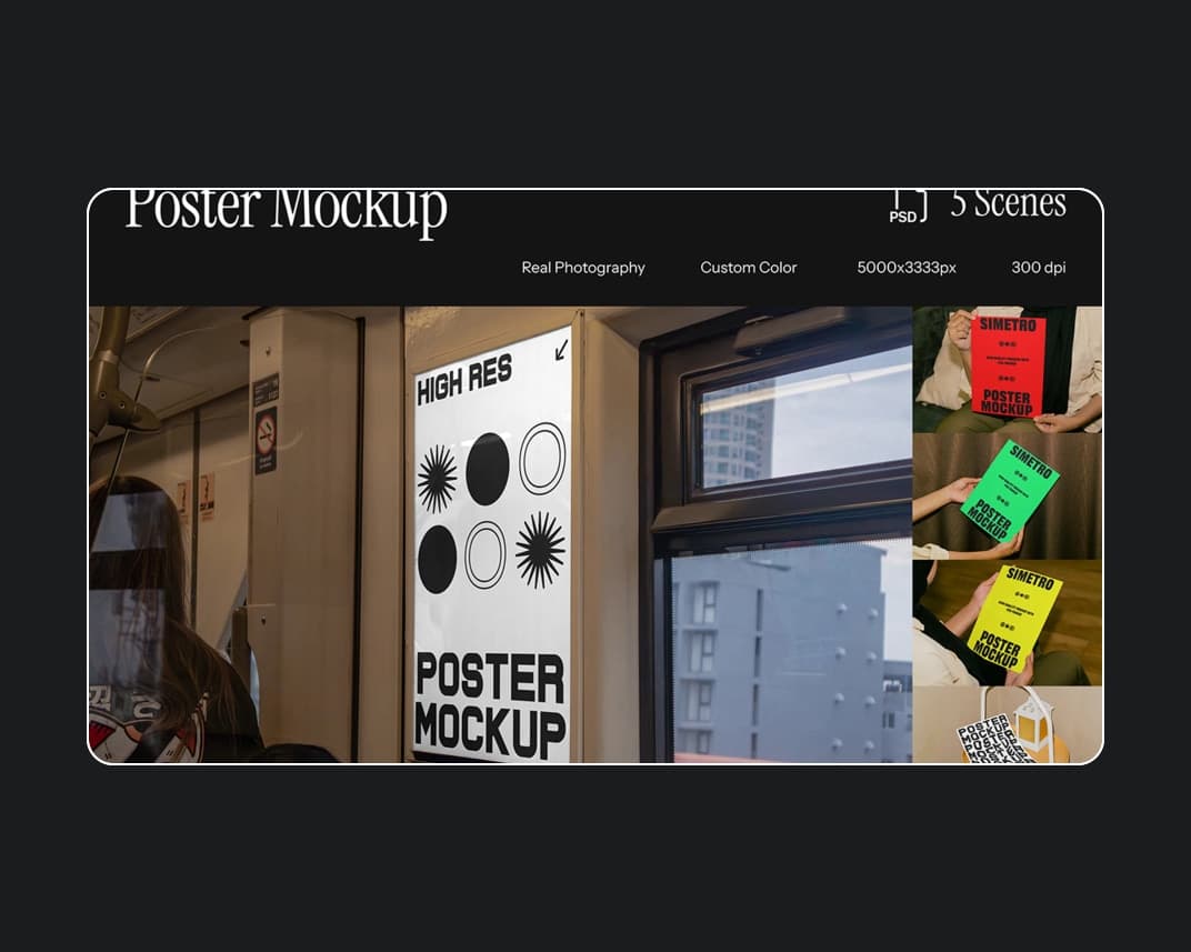 Poster Mockup 10 – Photoshop PSD Download | Madbax