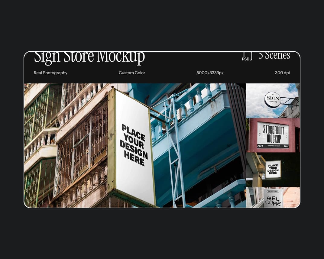 Sign Store Mockup – Photoshop PSD Download | Madbax