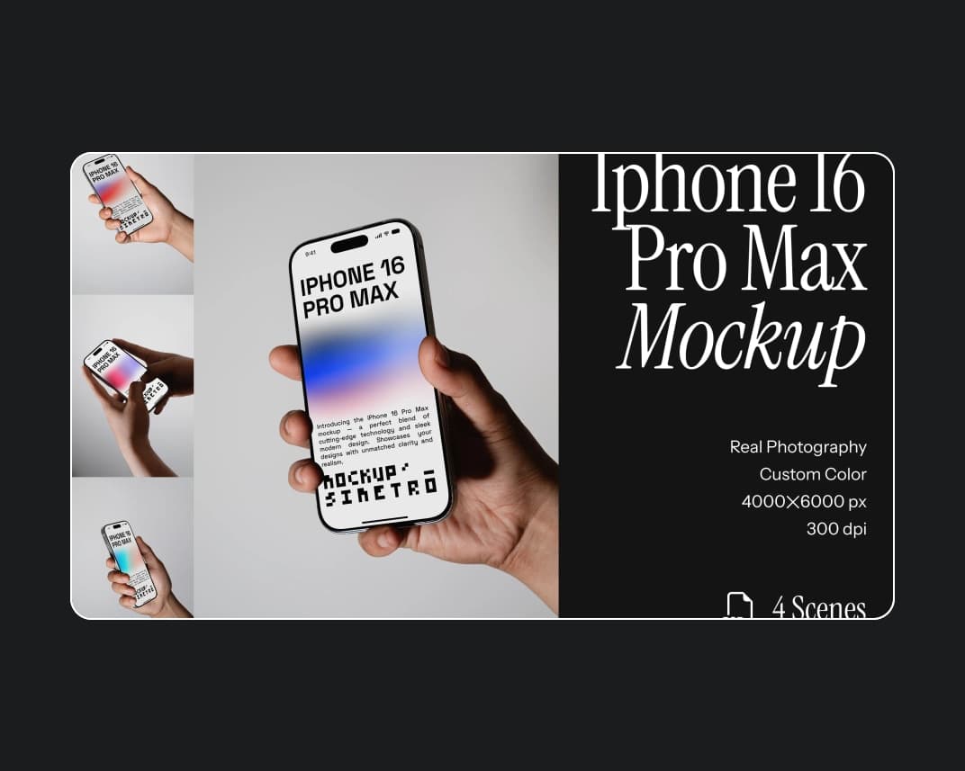 Iphone 16 Pro Max Mockup – Substance and 3ds Max Download | Madbax