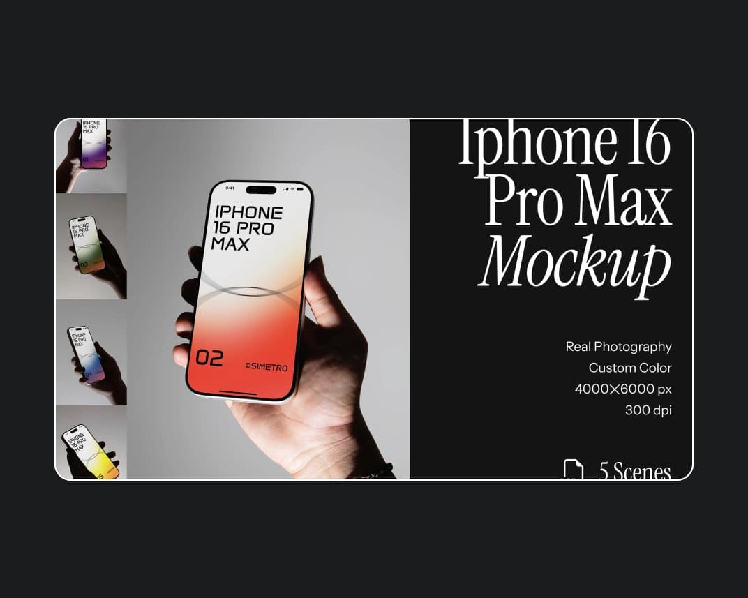 Iphone 16 Pro Max Mockup 4 – Substance and 3ds Max Download | Madbax