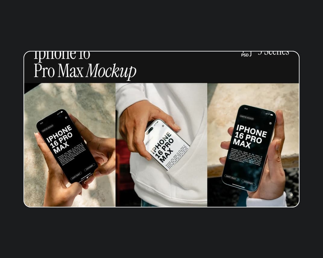 Iphone 16 Pro Max Mockup 5 – Substance and 3ds Max Download | Madbax