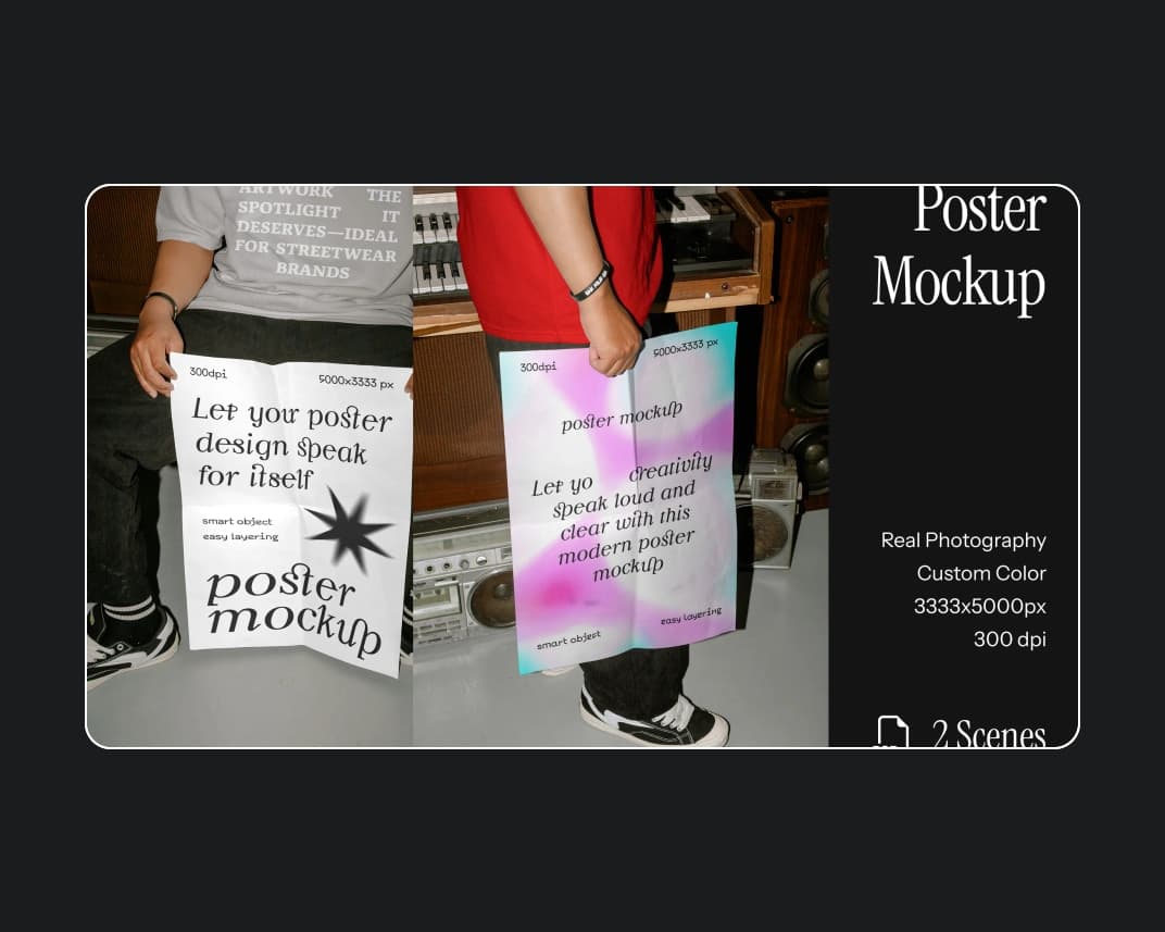 Poster Mockup 4 – Photoshop PSD Download | Madbax