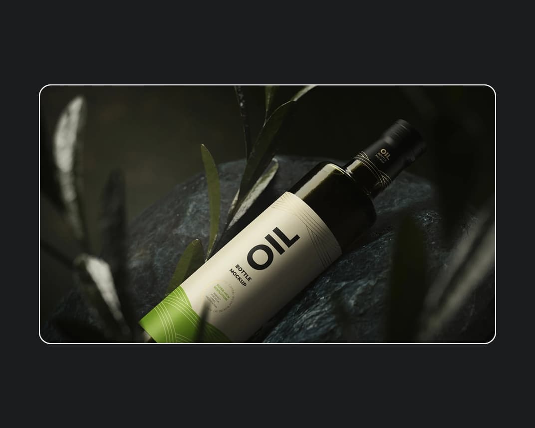 Olive Oil Bottle Mockup – Photoshop PSD Download | Madbax
