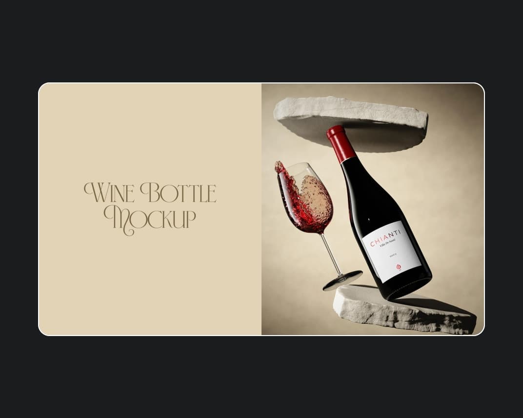 Burgundy Wine Bottle Mockup Vol 02 – Photoshop PSD Download | Madbax