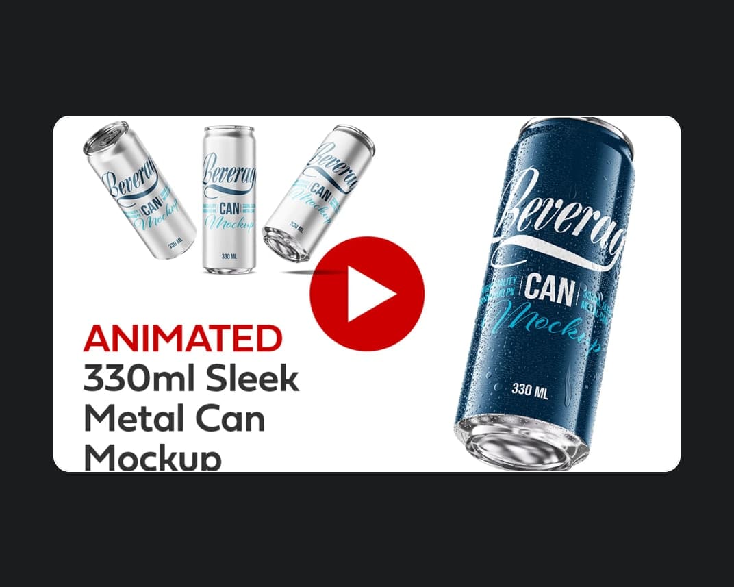 330ml Sleek Metal Can Mockup – Photoshop PSD Download | Madbax
