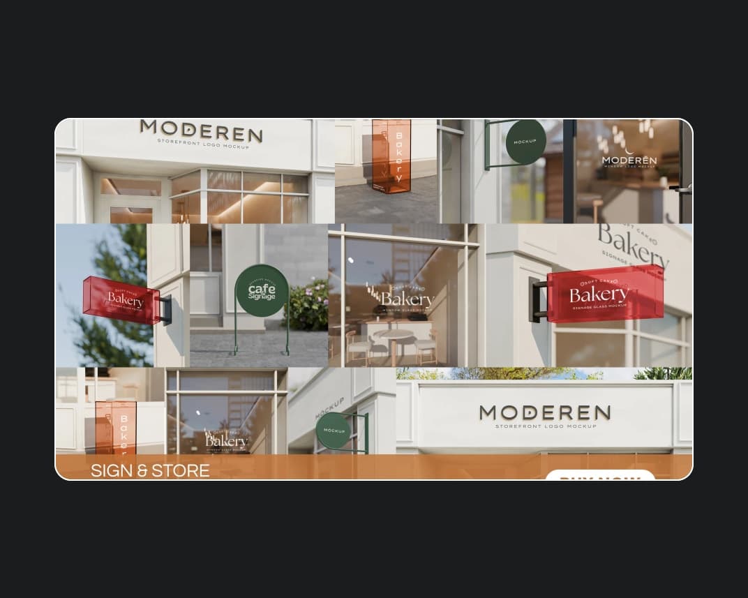 Sign Storefront Logo Mockup – Photoshop PSD Download | Madbax