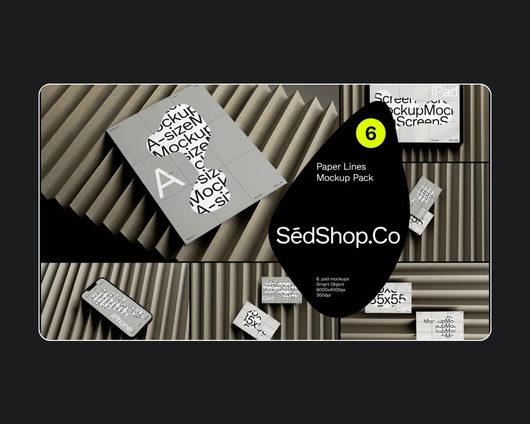 Paper Lines Mockup Pack – Photoshop PSD Download | Madbax