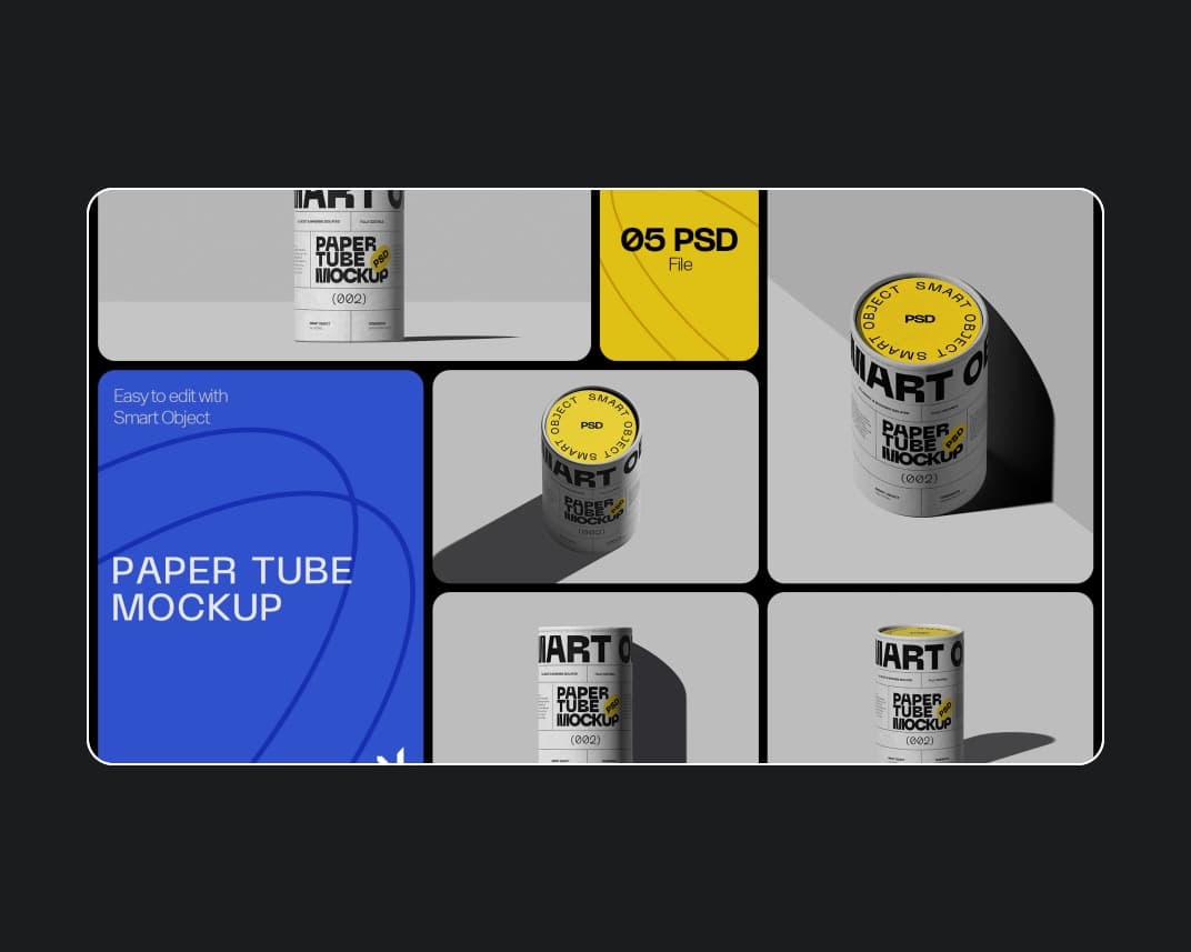 Paper Tube Mockup 5 – Photoshop PSD Download | Madbax