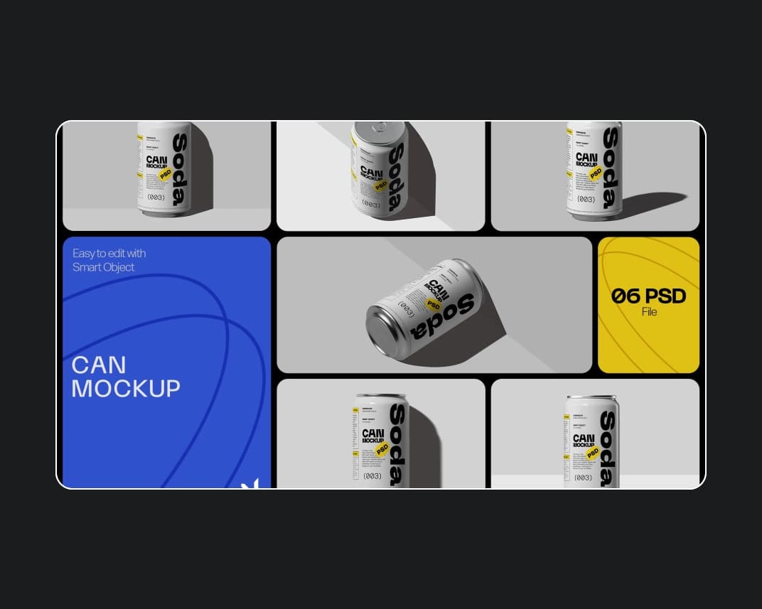 Can Mockup 330ml – Photoshop PSD Download | Madbax