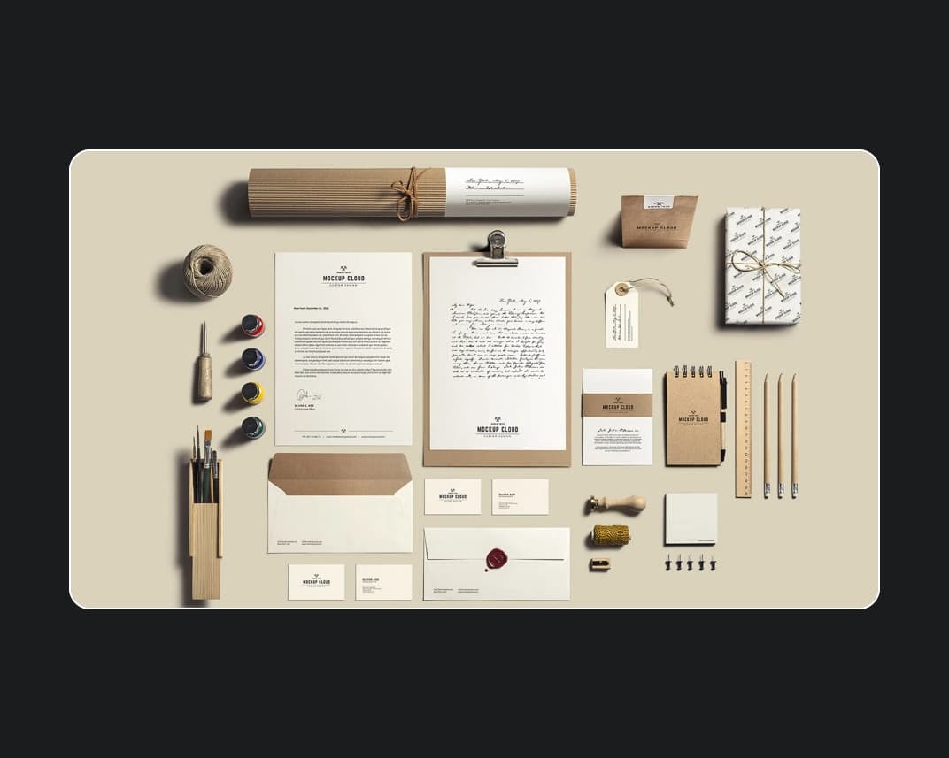Art Craft Stationery Branding Mockup – Photoshop PSD Download | Madbax