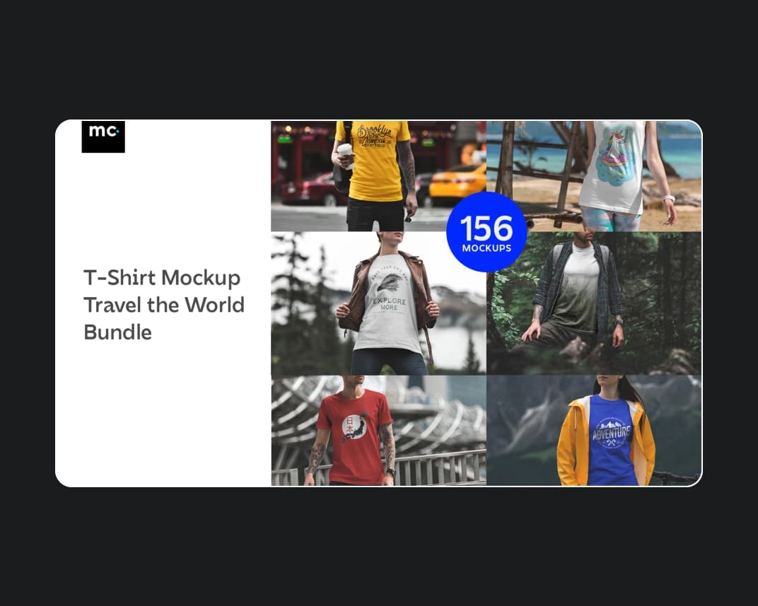 T Shirt Mockup Travel The World Bundle – Photoshop PSD Download | Madbax