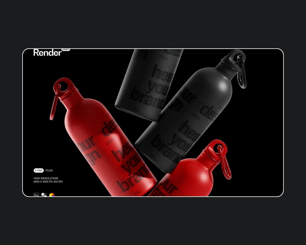 Sport Water Bottle Mockup Set 1 – Photoshop PSD Download | Madbax