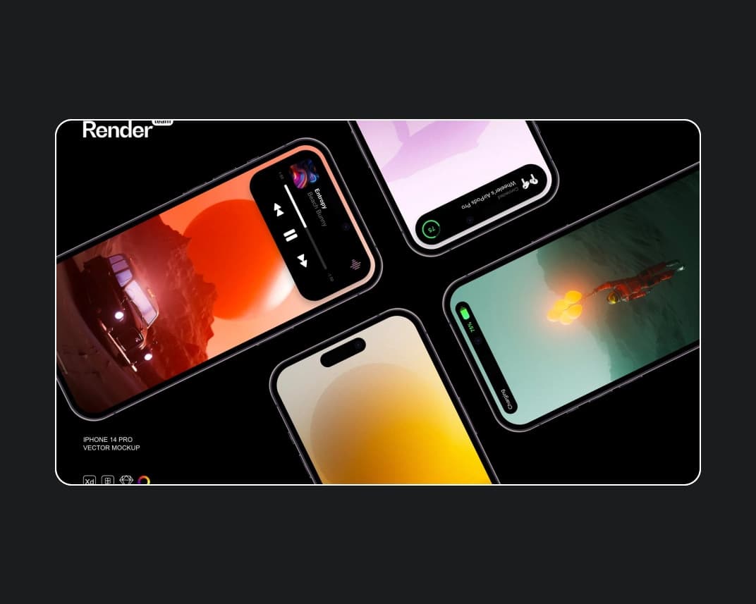 Iphone 14 Pro Vector Mockup – Photoshop PSD Download | Madbax