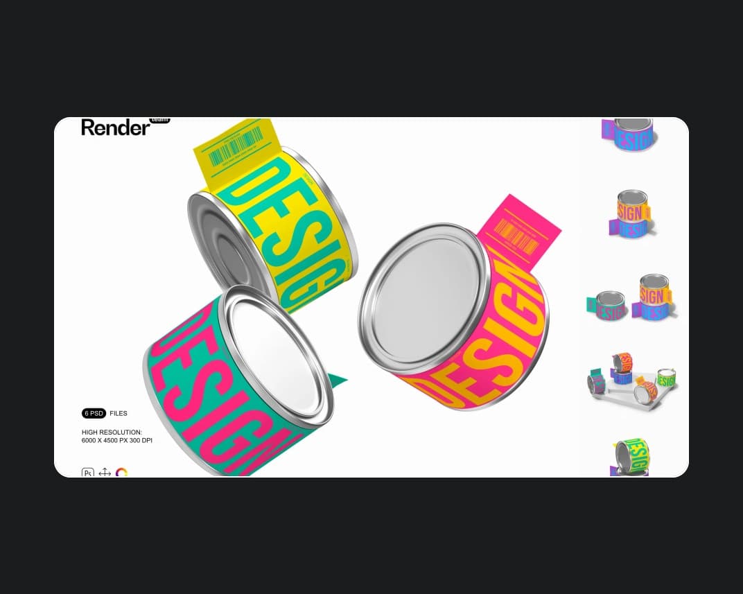 Paint Can Mockup Set – Photoshop PSD Download | Madbax
