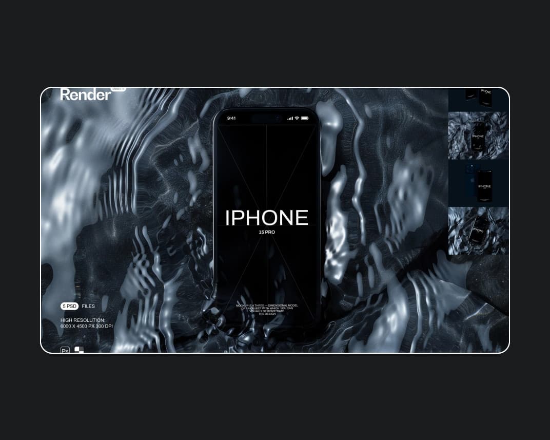 Iphone 15 Pro Mockup Set 3 – Photoshop PSD Download | Madbax