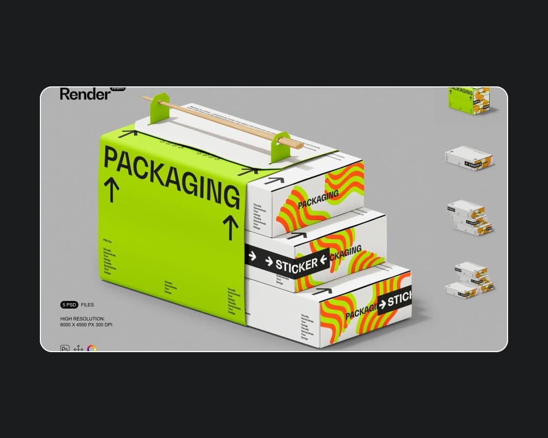 Sushi Box Mockup Set – Photoshop PSD Download | Madbax