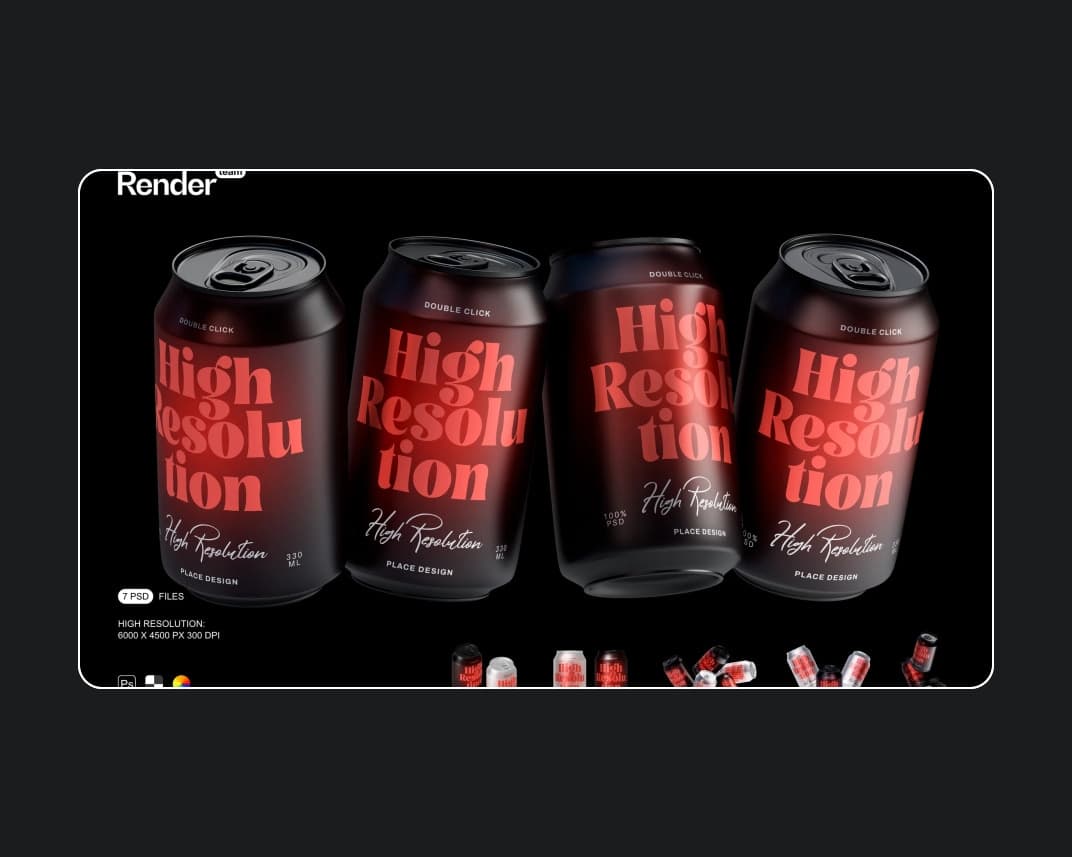 Metal Soda Can Mockup – Photoshop PSD Download | Madbax