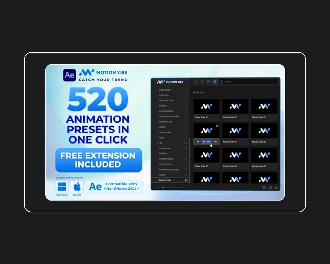 Motion Presets Pack | Free Extension for After Effects Included – After Effects Download | Madbax