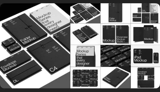 Black_Branding Mockup Bundle by Showcase – Photoshop PSD Download | Madbax