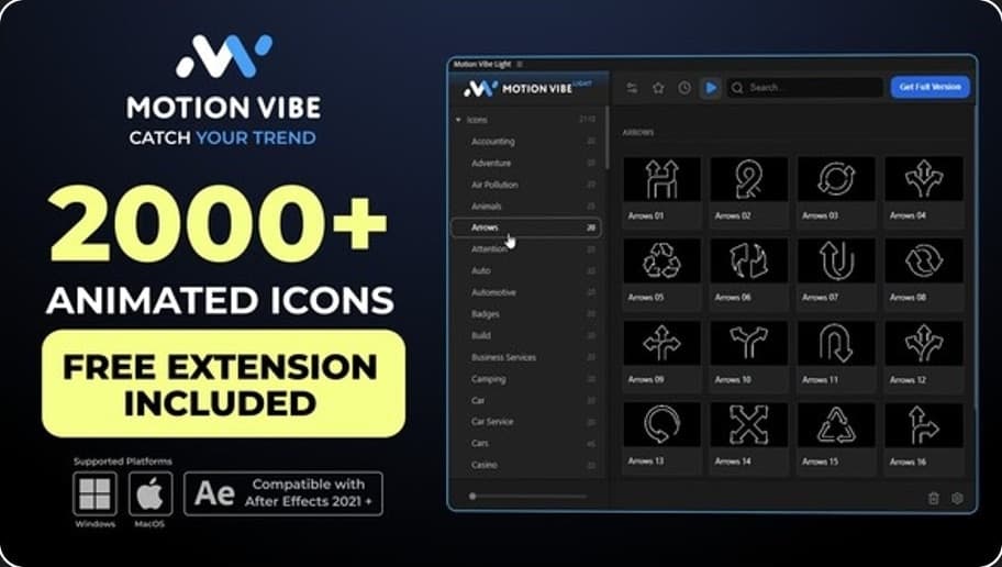 Animated Icons Pack | Free Extension for After Effects Included by Black_motion – After Effects Download | Madbax