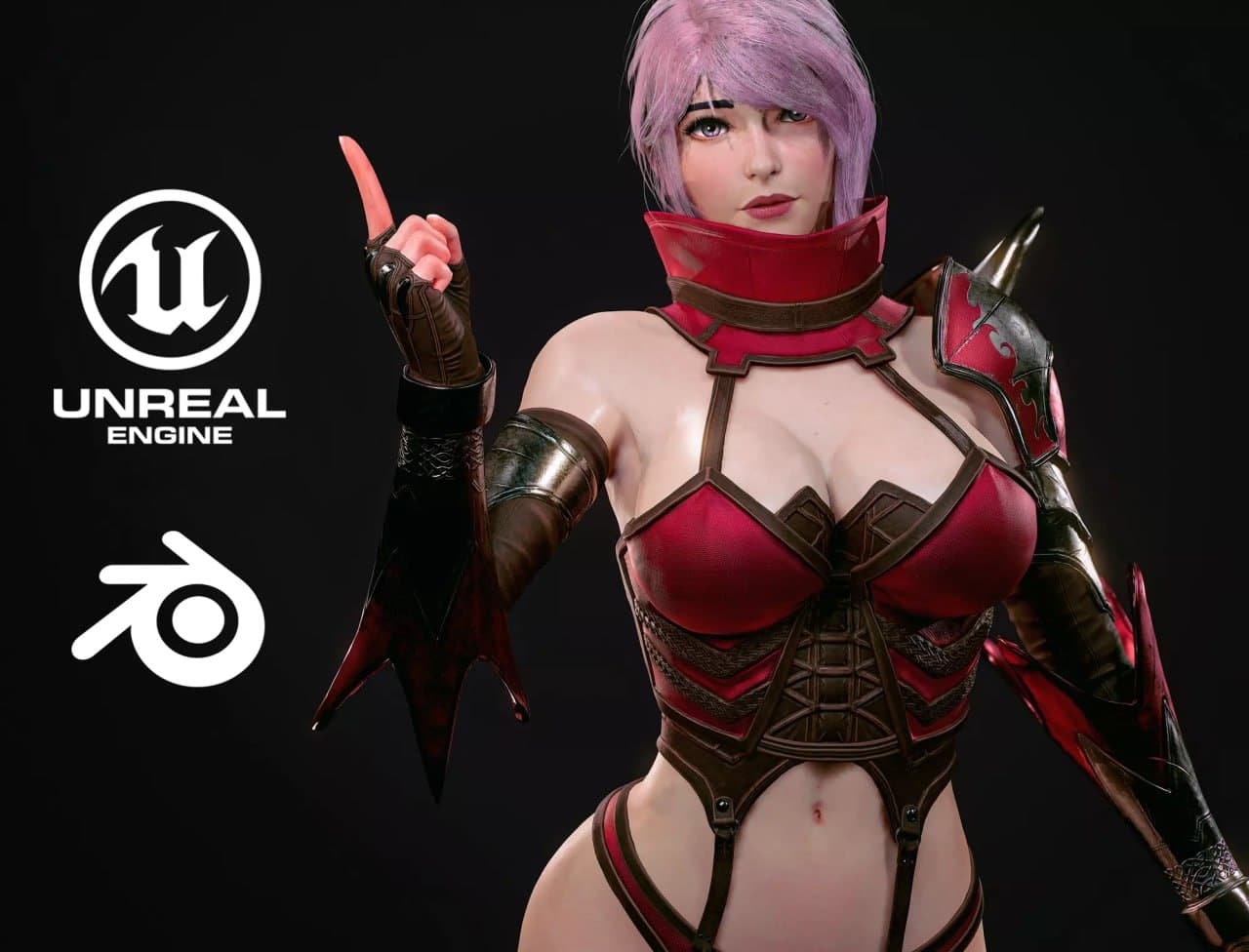 Red Ninja 3D – Game Ready – 3D model – Blender Download | Madbax