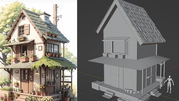 Charming Cottage in Blender, Substance Painter & UE 5.3 – Blender Download | Madbax