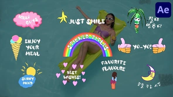 Colorful Sticker Titles for After Effects – After Effects Download | Madbax