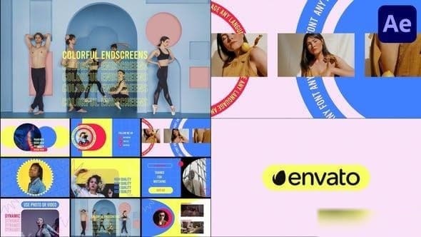 Colorful Endscreens for After Effects – After Effects Download | Madbax