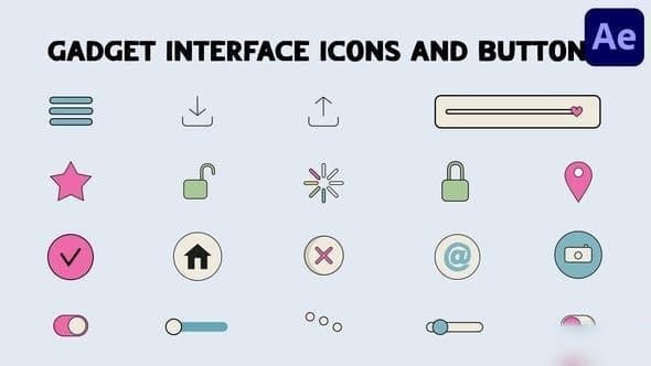 Gadget Interface Icons And Buttons for After Effects – After Effects Download | Madbax