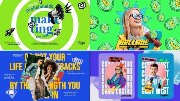 Creative Typography Intro & Photo Montage – Unique Titles & Slideshow Templates – AE / Premiere Download | Madbax