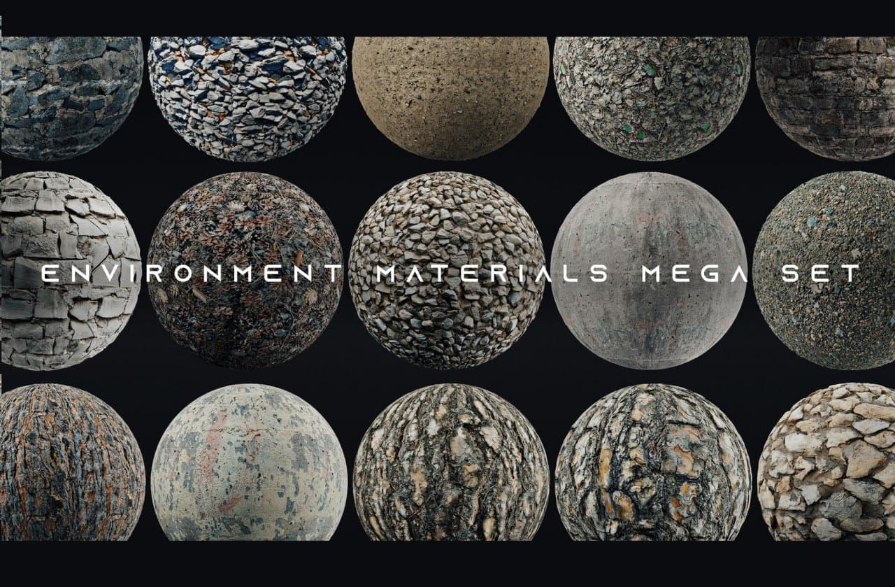 Environment PBR Materials Mega set vol 01 – Blender Download | Madbax